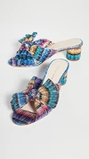 Loeffler Randall Penny Pleated Metallic Slide Sandals In Multi