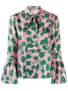 La Doublej Happy Wrist Floral-print Silk Blouse In Pink