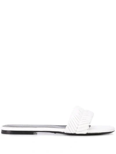 Proenza Schouler Braided Flat Sandals In White