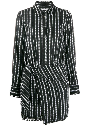 Derek Lam 10 Crosby Eunice Diamond Striped Shirt Dress In Black