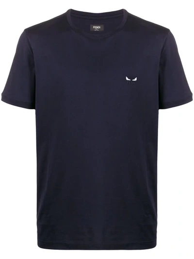 Fendi Black Bugs Eye T-shirt In Blue