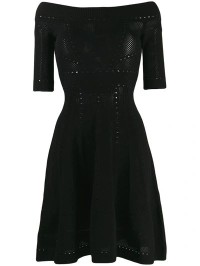 Dsquared2 Off-shoulder Knitted Dress In Black