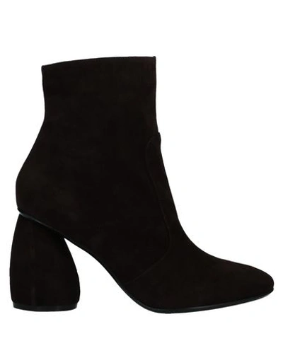 Carven Ankle Boots In Dark Brown