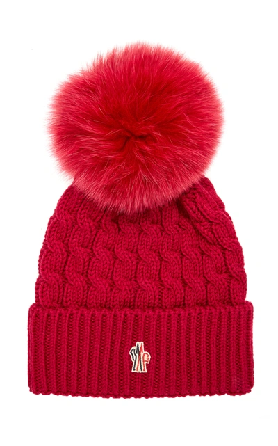 Moncler Genius 3 Moncler Grenoble Cashmere And Wool Pom Hat In Burgundy