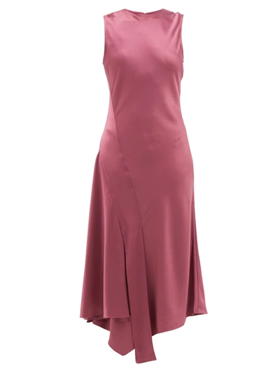 Sies Marjan Women's Vanessa Crinkled Satin Midi Dress In Raspberry