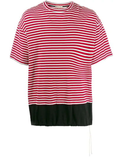 Marni Logo Back Short Sleeve T-shirt In Red