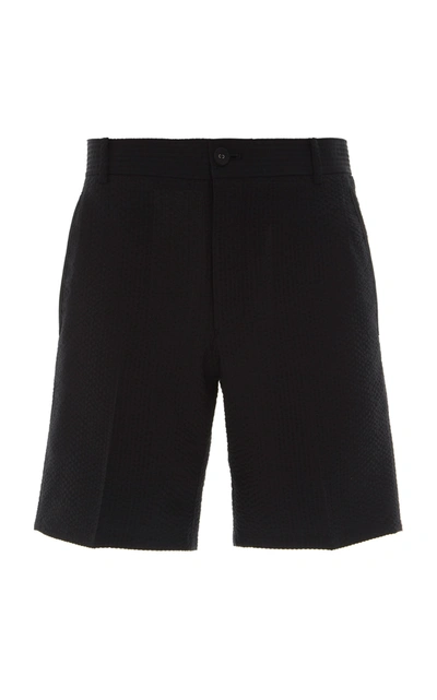 Thom Browne Tailored Engineered Wool Shorts In Black