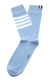 Thom Browne Mid-calf Striped Cotton Socks In Blue