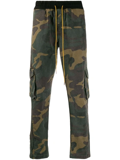 Rhude Camouflage Print Track Trousers In Green