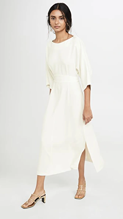 Rachel Comey Lyss Pleated Crepe Midi Dress In White
