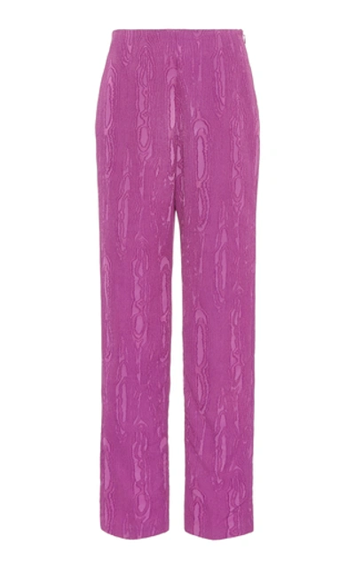 Rachel Comey Fractal Jacquard Straight-leg Pants In Pink