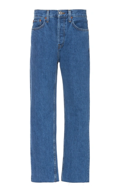 Re/done High-rise Straight-leg Jeans In Medium Wash