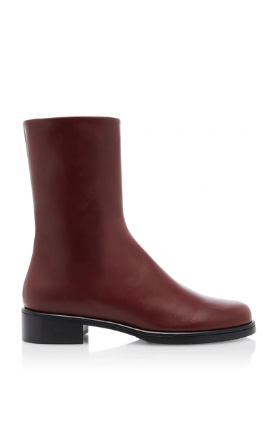 Marina Moscone Women's Leather Chelsea Boots In Burgundy