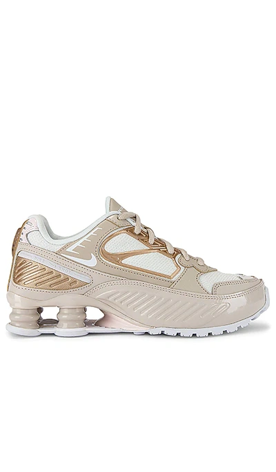 Nike Shox Enigma Sneaker In Desert Sand, White Summit & Soft Pink