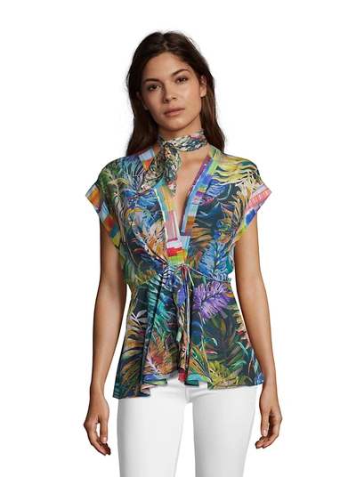 Robert Graham Women's Kylie Tropical Print Silk Shirt In Multi