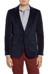 Robert Graham Wilkes Regular Fit Velvet Sport Coat In Navy