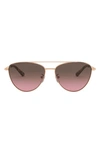 Michael Kors Mk1056 Barcelona Pilot-frame Sunglasses In Magenta Gradient Brown Flash Silver