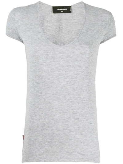 Dsquared2 Scoop Neck T-shirt In Grey