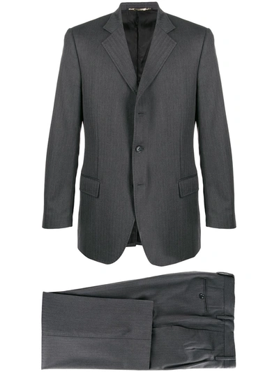 Pre-owned Dolce & Gabbana 1990s Herringbone Two-piece Suit In Grey