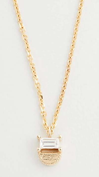 Jennie Kwon Designs 14k Baguette Half Moon Necklace In Yellow Gold