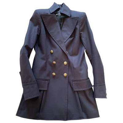 Pre-owned Balmain Trench Coat In Blue