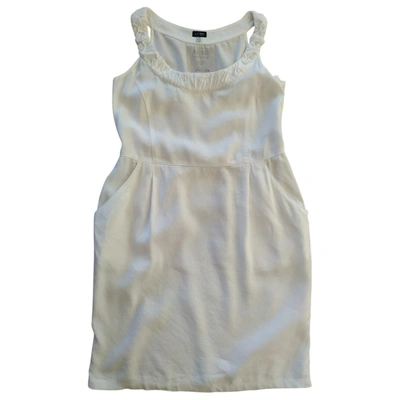 Pre-owned Armani Jeans Linen Mid-length Dress In White
