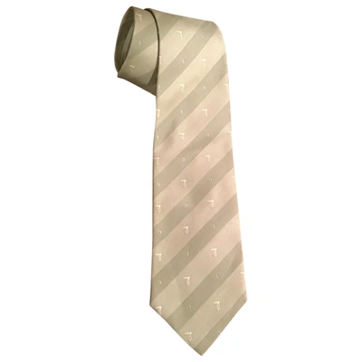 Pre-owned Trussardi Silk Tie In Khaki