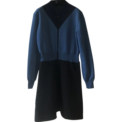 Pre-owned Louis Vuitton Wool Mini Dress In Blue
