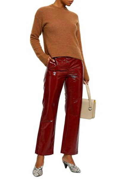 House Of Dagmar Coated Woven Straight-leg Trousers In Claret