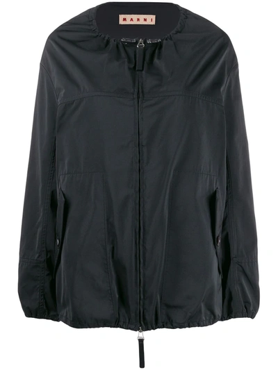 Marni Drawstring Bomber Jacket In Black