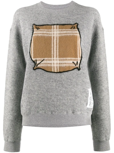 Julien David Contrast Drawing Jumper In Grey