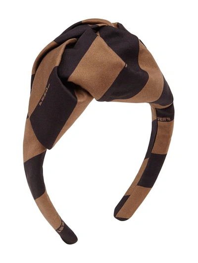 Fendi Pequin Foulard Hair Band In Brown