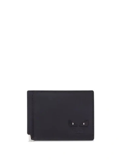 Fendi Slim Bag Bugs Wallet In Black