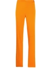 Versace High-waisted Bootcut Trousers In Orange