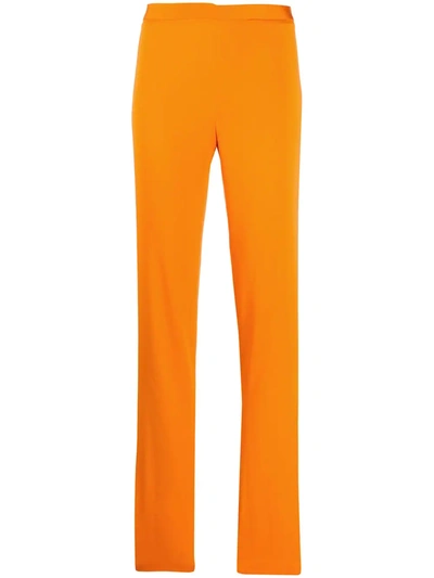 Versace High-waisted Bootcut Trousers In Orange