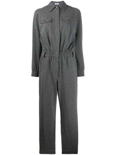 Brunello Cucinelli Jersey Jumpsuit In Grey