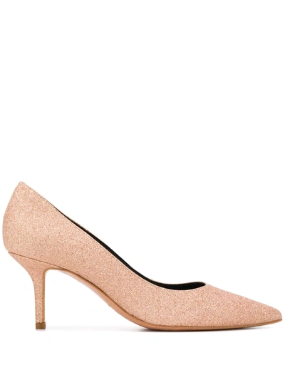 Pollini Glitter-covered Mid-high Pumps In Pink