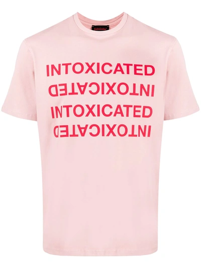 Intoxicated Mirror Logo-print T-shirt In Pink