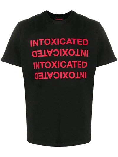 Intoxicated Mirror Logo-print T-shirt In Black