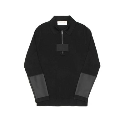 Alyx Zip-up Polo Knit In Black