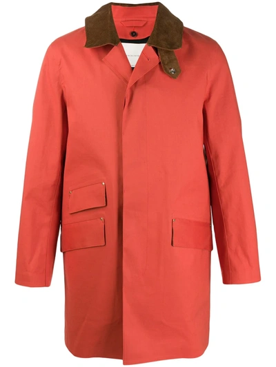 Mackintosh Cullen Bonded Coat In Orange