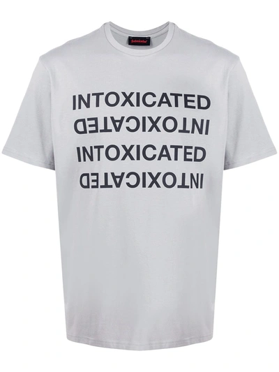 Intoxicated Mirror Logo-print T-shirt In Grey