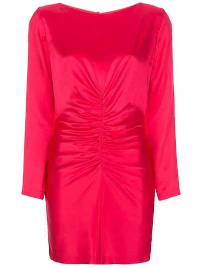 Michelle Mason Rushed Silk Mini Dress In Pink