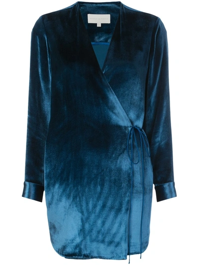 Michelle Mason Wrap Style Dress In Blue