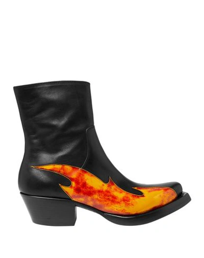 Vetements Flame Cowboy Boots In Black