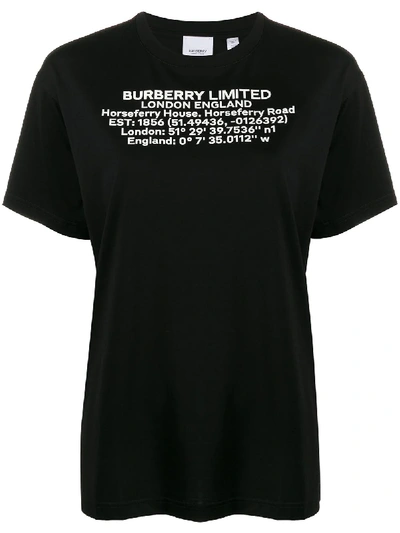 Burberry Logo Printed T-shirt In Schwarz