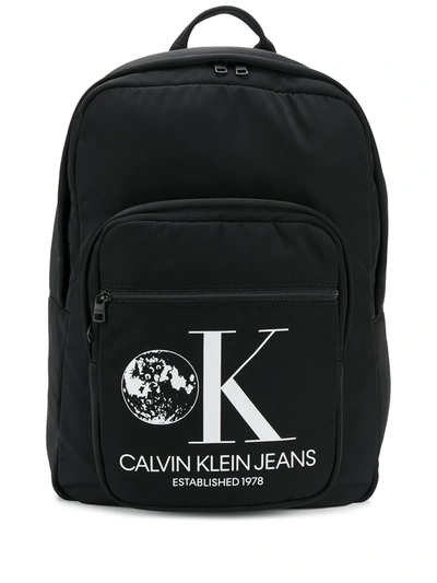 Calvin Klein Jeans Est.1978 1978 Large Logo Print Backpack In Black