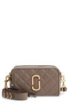 The Marc Jacobs The Softshot 21 Quilted Leather Crossbody Bag In Loam Soil