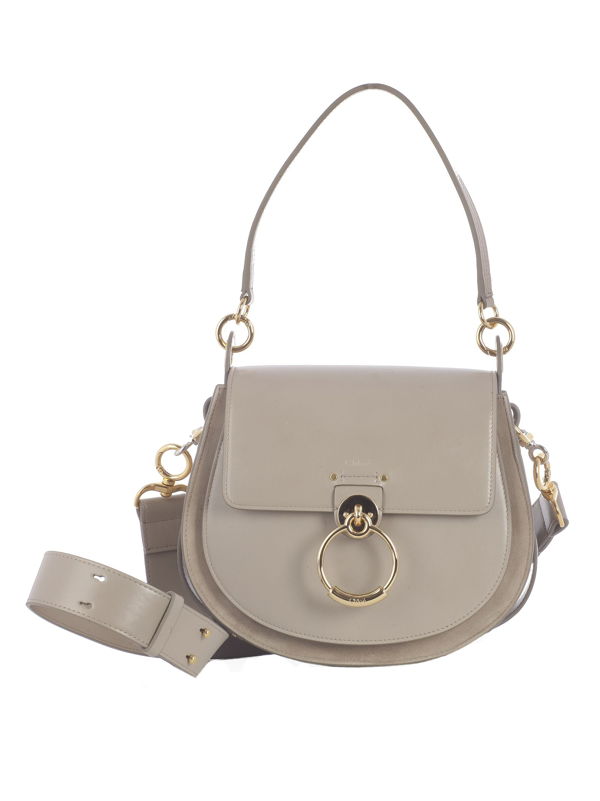 Chloé Women's Grey Leather Shoulder Bag ModeSens
