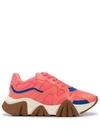 Versace Squalo Sneakers In Orange Polyester In Pink